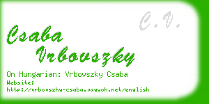 csaba vrbovszky business card